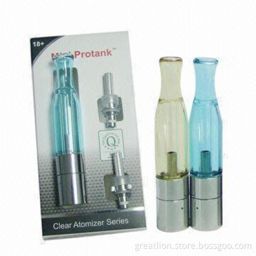 Electronic Cigarette Atomizers, Glass Design, Drip Tip and Tube, No Long, Two-but One, Dual-coil